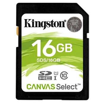 کارت حافظه SD کینگستون مدل Canvas Select کلاس 10 استاندارد UHS-I U1 سرعت 80MBps ظرفیت 16 گیگابایت